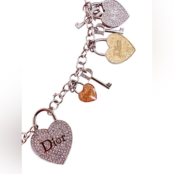 Christian Dior Heart Lock and Keys Charm Long Necklace - Picture 4 of 13